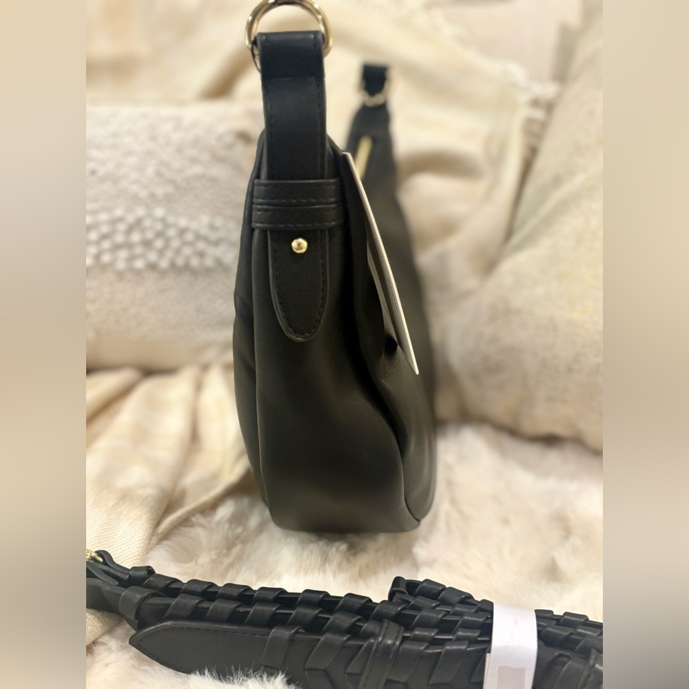 SOLD // NWT 🌙 Jules Kae • Zola Black Vegan Leather Half Moon Shoulder Crossbody - Picture 9 of 16